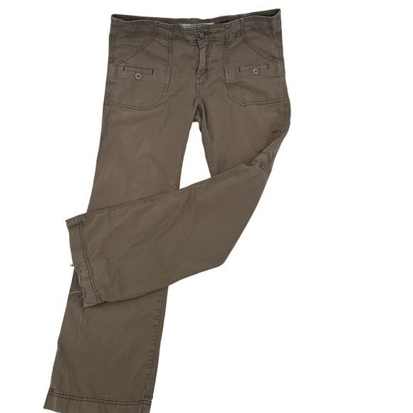 Anthropologie Y2K Green Cargo Pants Size 14 Grunge Indie Distressed - Picture 7 of 9